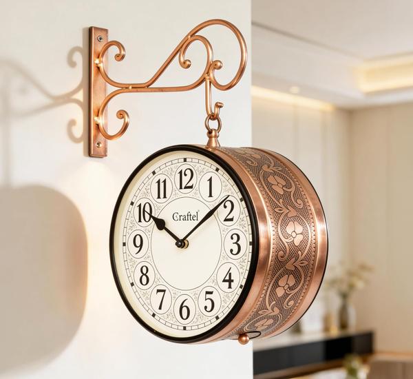 CRAFTEL Ethnic English Dial Double Sided Station Wall Clock