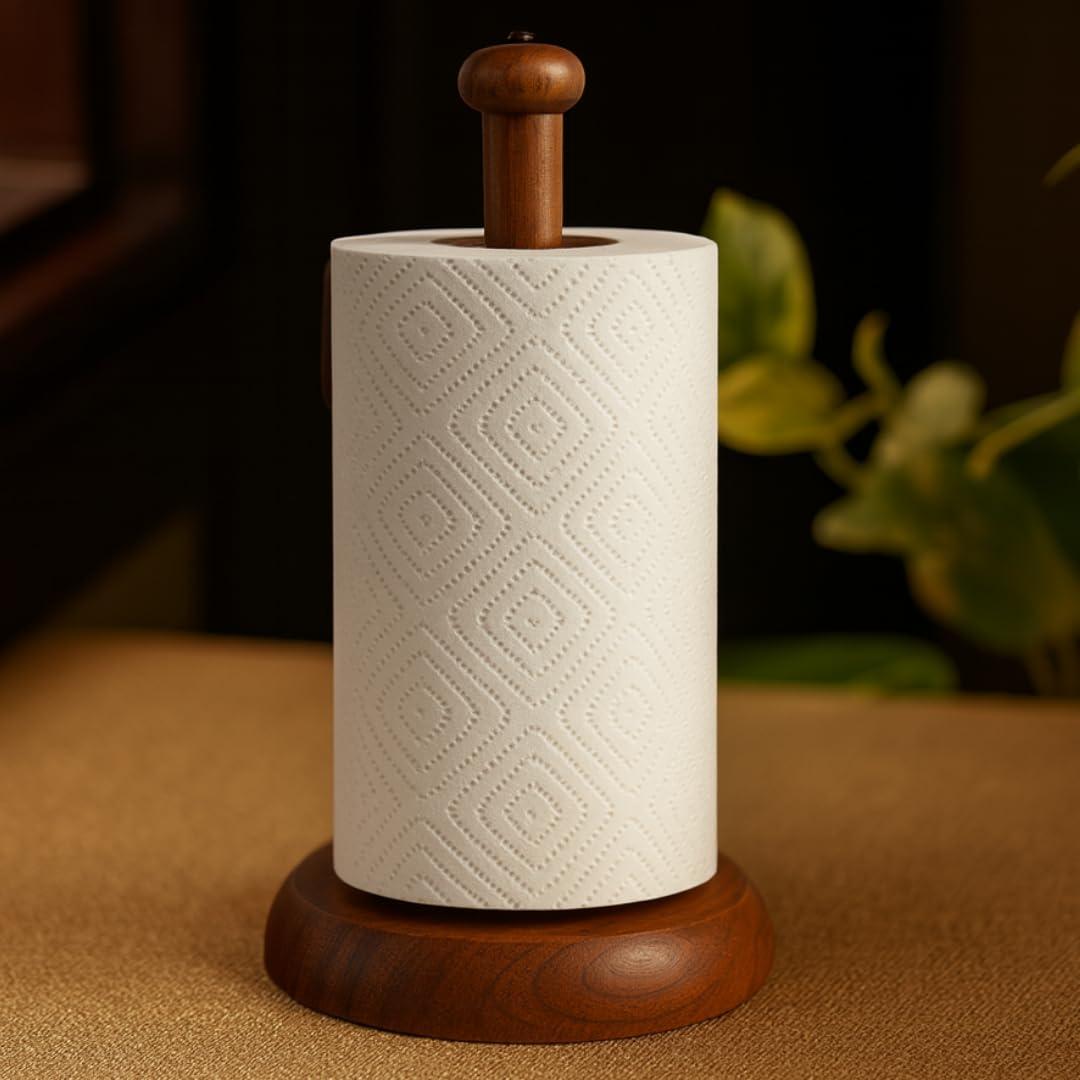 Vintageware® Wooden Kitchen Tissue Roll Holder Stand