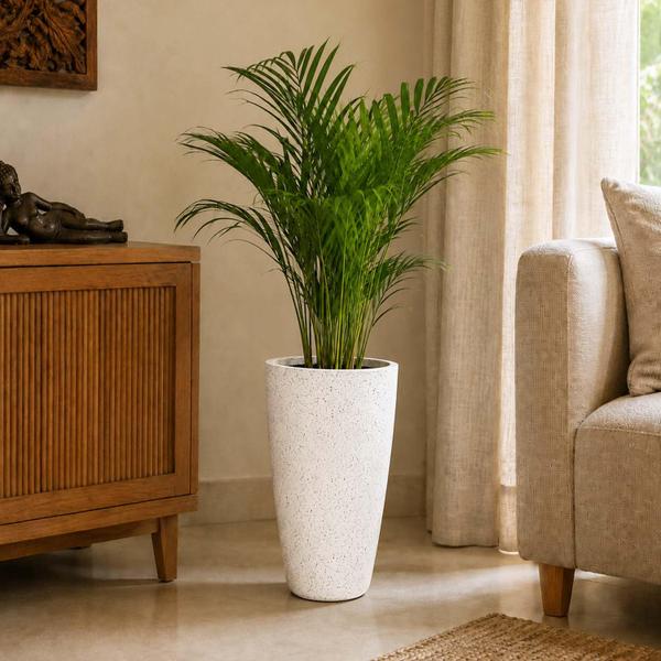 Go Hooked Home Decor Planter | Decorative Planter Perfect for Artificial & Live Plants (Qutub Pot, White)