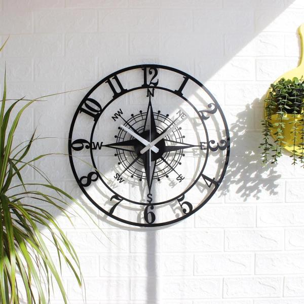 Arabs Stylish Metal Wall Clock 40 cm | Antique-Modern Analog Clock for Living Room & Office
