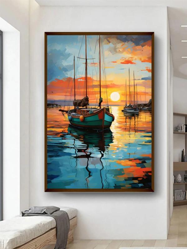 Artsense Nature-Inspired Abstract Canvas Painting | Framed Multicolor Wall Art for Living Room & Bedroom