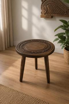 DAXTANAR Solid Wood Round Coffee Table for Living Room | Handmade Wooden Center Table with Carved Decorative Design, photo 7