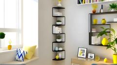 Dime Store 7 Tier Wooden Zig Zag Wall Corner Hanging Shelves for Living Room Stylish | Home Decor Floating Display Rack Storage Organizer, photo 3