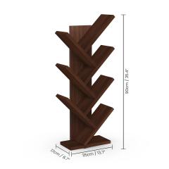 ECOLINE 7 Tier Tree Shaped Book Shelf for Home & Living Room, Walnut Finish, photo 2