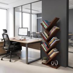 ECOLINE 7 Tier Tree Shaped Book Shelf for Home & Living Room, Walnut Finish, photo 4