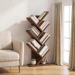 ECOLINE 7 Tier Tree Shaped Book Shelf for Home & Living Room, Walnut Finish, photo 5