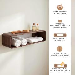 Ellementry Boxy Wooden Wall Shelf, Home Decor Items Wall Mounted Book Shelf Shelves for Living Room, Kitchen & Bedroom Decoration Floating, photo 3