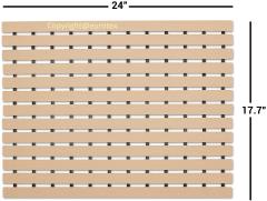 Eurotex Rectangular Shower Mat Non Slip for Bathroom, Anti Skid Bathtub Mat (Plastic Stripped- Rubber Base, 46cm x 61cm)- Beige, photo 2