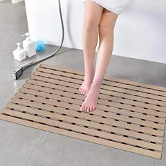 Eurotex Rectangular Shower Mat Non Slip for Bathroom, Anti Skid Bathtub Mat (Plastic Stripped- Rubber Base, 46cm x 61cm)- Beige, photo 6