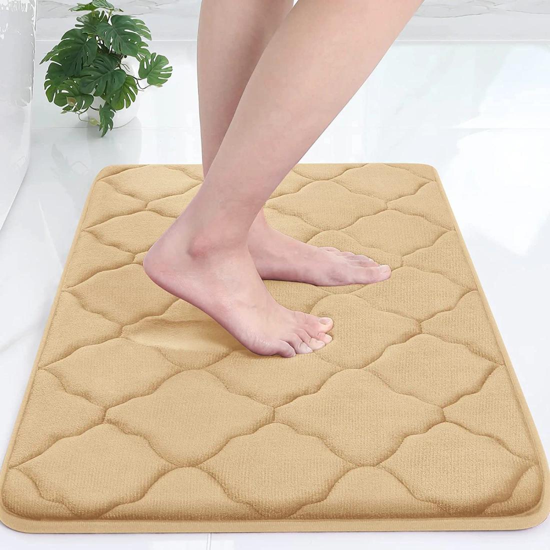 HomeCloud Memory Foam Bath Mat, Cobblestone Bathroom Rectangular Rugs Floor Mats