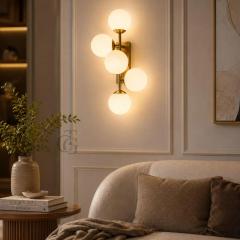 The Crafted Gesture Designer 5-Globe Wall Lamp | Luxury Bubble Globe Wall Lamp for Hallway, Staircase, Bedroom & Lounge, photo 1